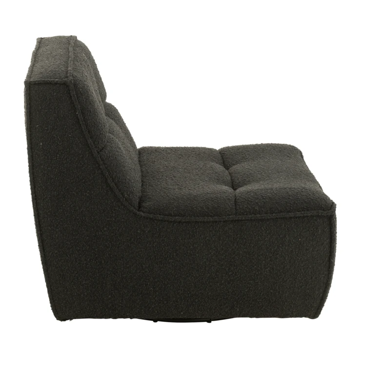 Fauteuil pivotant carré en tissu bouclette