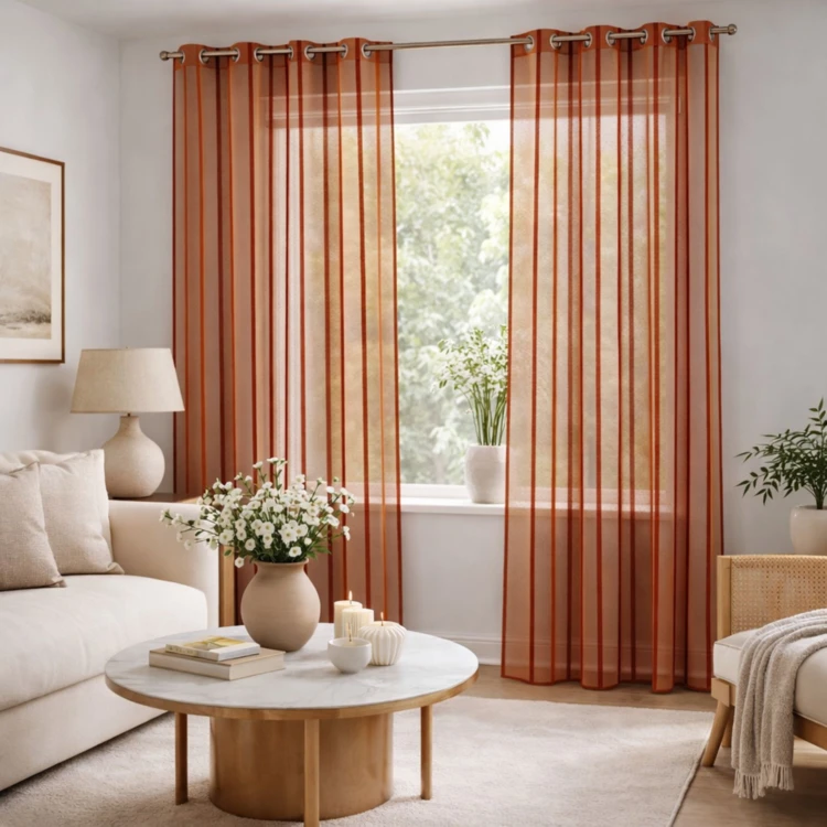 Voilage coloré rayures ton sur ton