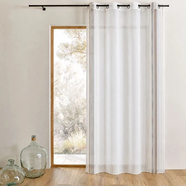 Voilage fantaisie tissé rayure verticale