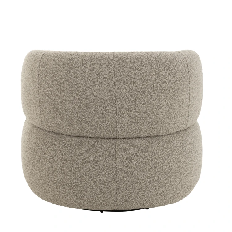 Fauteuil pivotant rond en bouclette