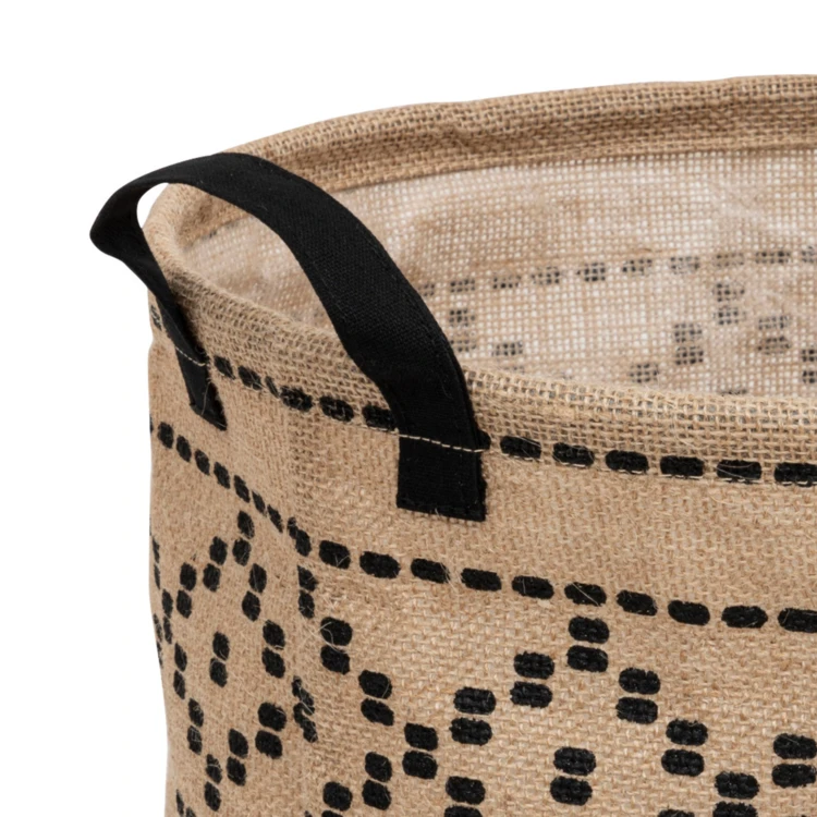 Panier en jute motif aztèque