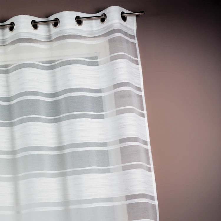 Visillo en jacquard rayas horizontales