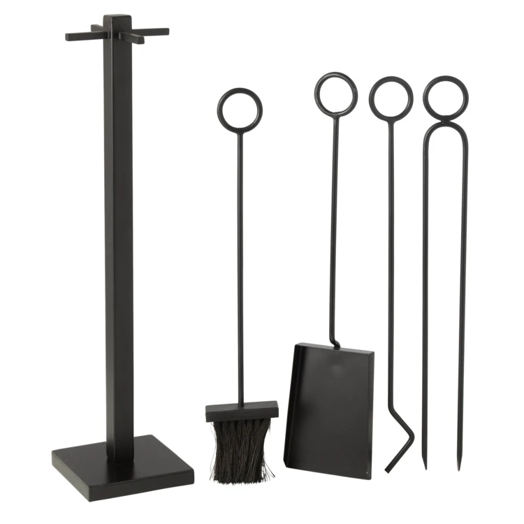 Serviteur cheminée 4 pièces en métal