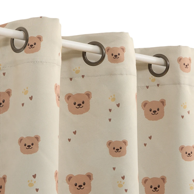 Rideau occultant enfant à œillets motif ourson