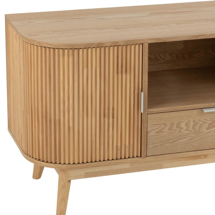 Mueble de almacenamiento redondeado de madera