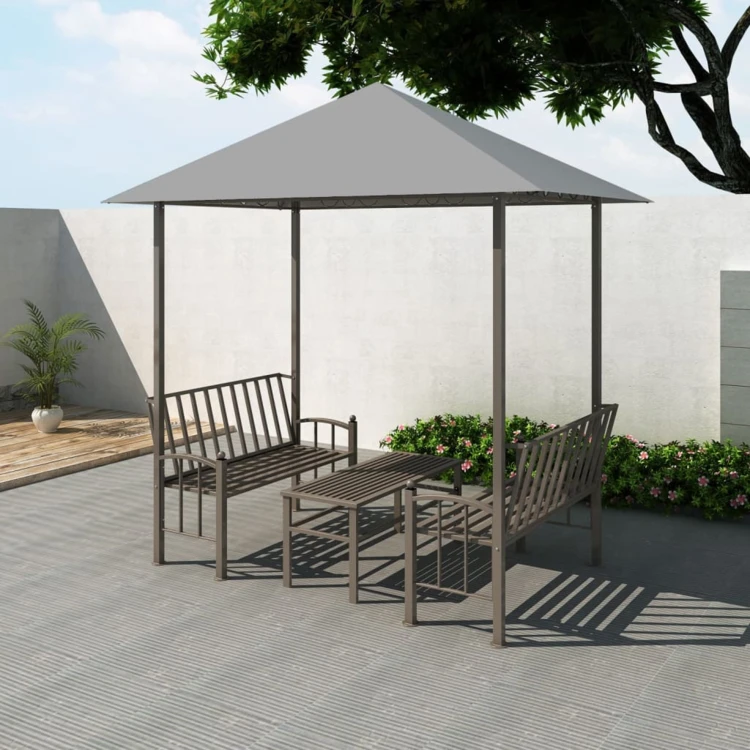Auvent extérieur avec table et bancs