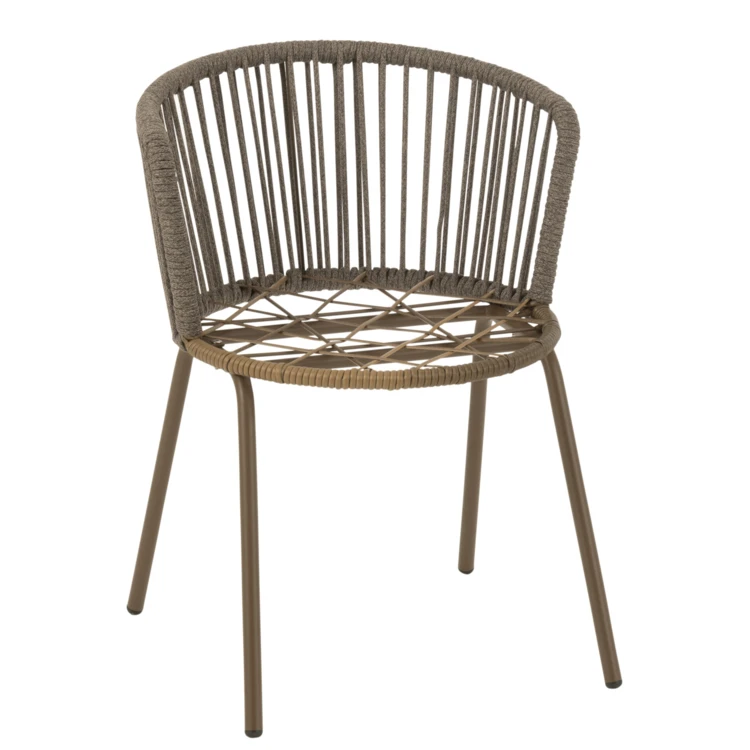 Design-Gartenstuhl aus Stahl und Kordel