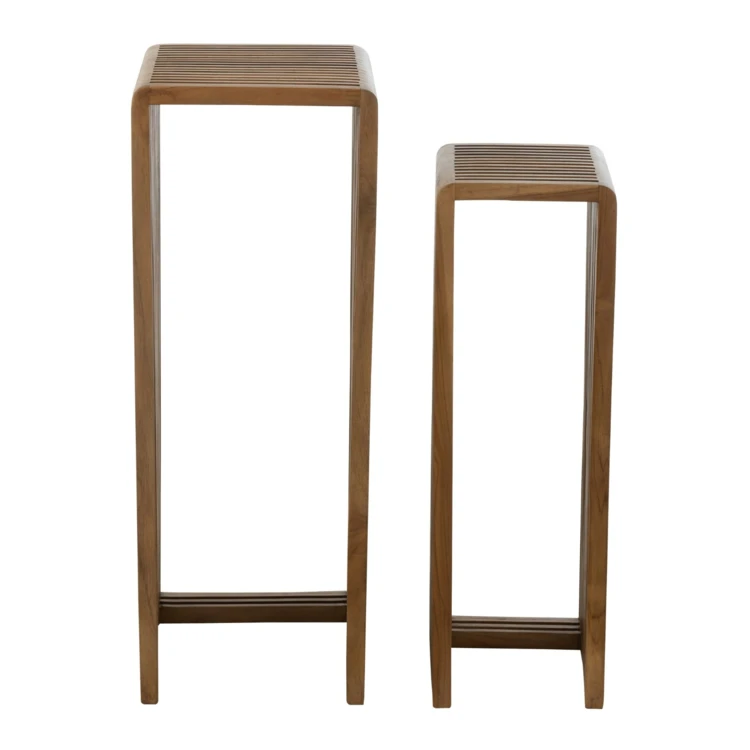 Meuble console gigogne cubique en teck lot de 2