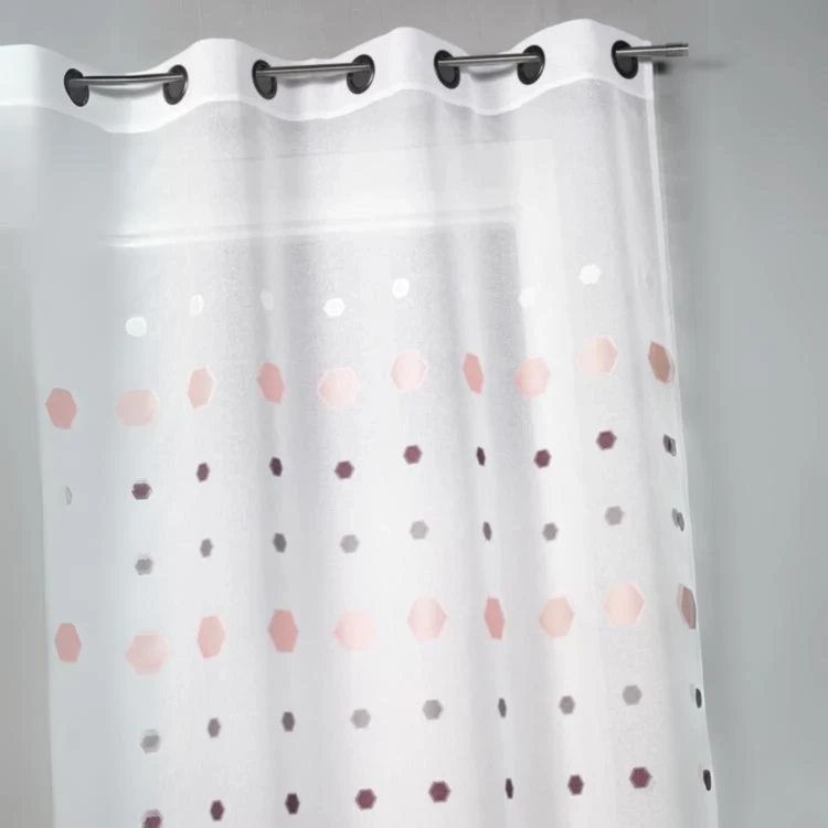 Visillo en jacquard con estampado hexagonal