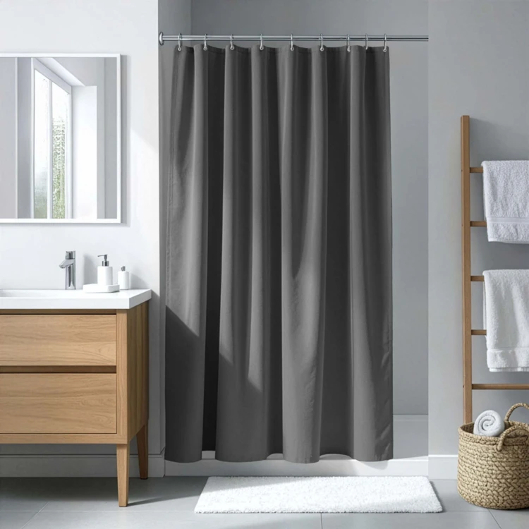 Cortina de duche simples com ganchos