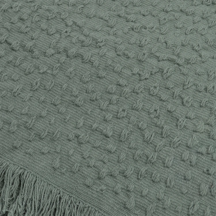 Plaid en coton jacquard à motif goutte d’eau