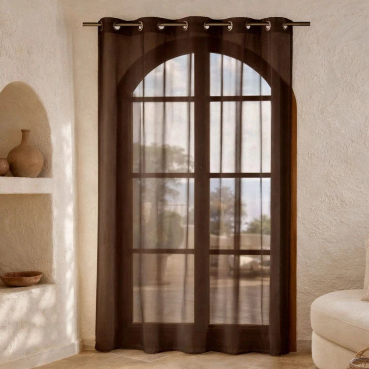 Visillos Lisos en Estameña con Ollaos