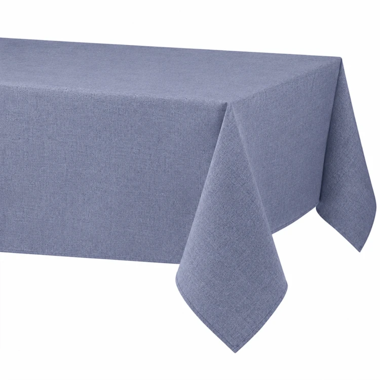 Nappe rectangulaire en polycoton enduit anti-tache unie