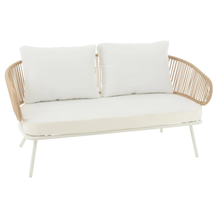 SET DE 3 CHAISES POA FER/ROTIN BLANC