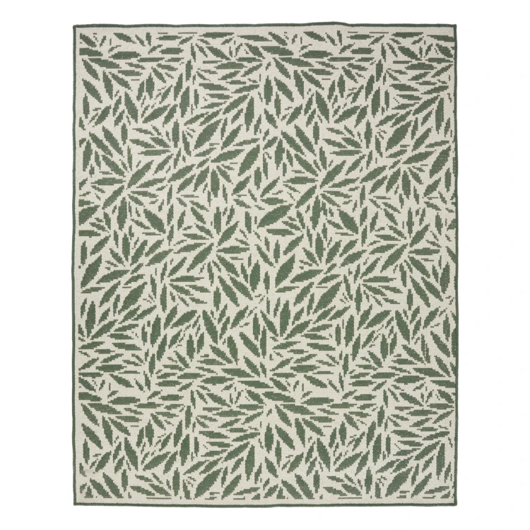 Tapis extérieur déperlant et antidérapant motif végétal