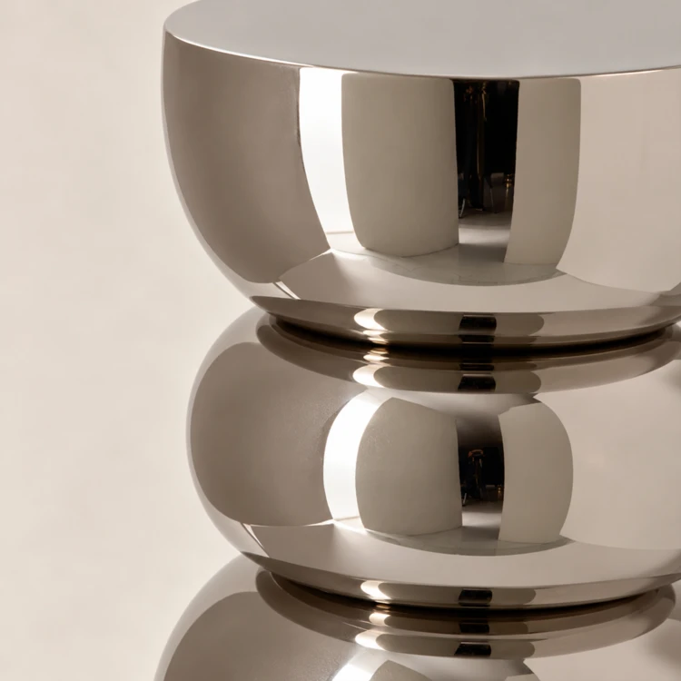 TABLE D'APPOINT CHROME FER NOIR