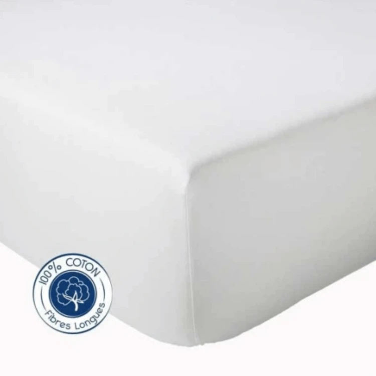 Drap Housse Uni bonnet 30 cm 100% Coton