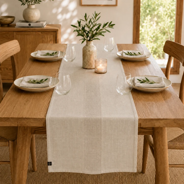 Chemin de table en lin HAOMY PISE