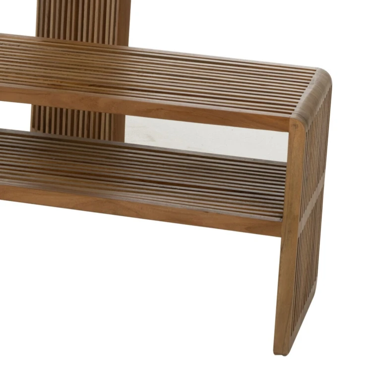 Meuble console avec étagère gigogne en teck lot de 2