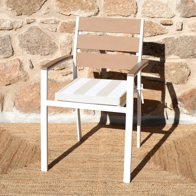 Galette de chaise imperméable déhoussable à rayures ARCACHON