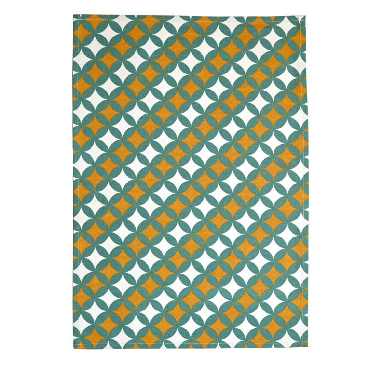 Torchons de cuisine motifs graphiques en coton