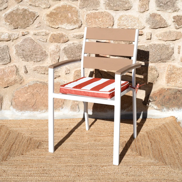 Galette de chaise imperméable déhoussable à rayures ARCACHON