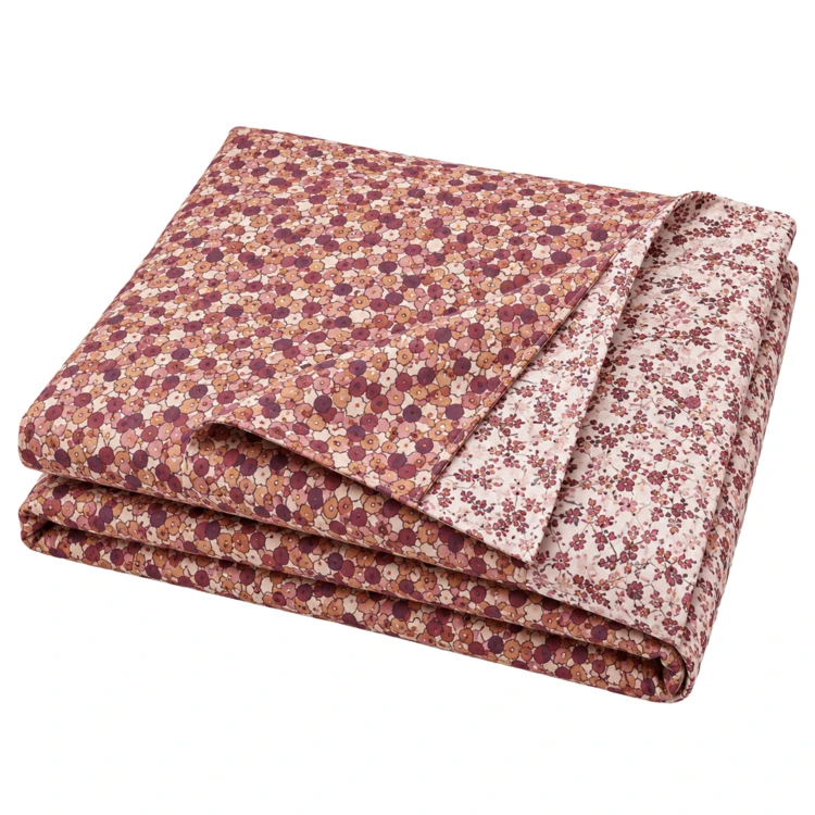 Drap plat en coton réversible imprimé floral