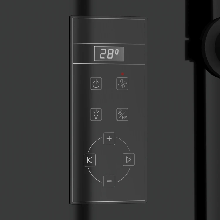 Cabine de douche hydromassante porte coulissante et panneau de contrôle tactile