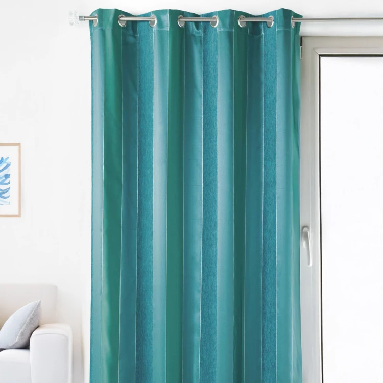 Rideau en Jacquard à Rayures "Chenille" Verticales