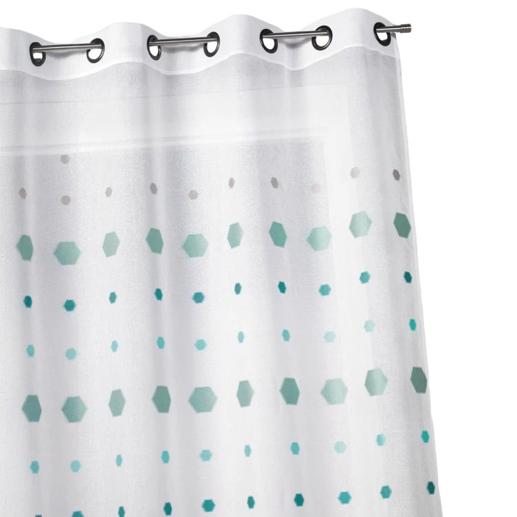 Visillo en jacquard con estampado hexagonal