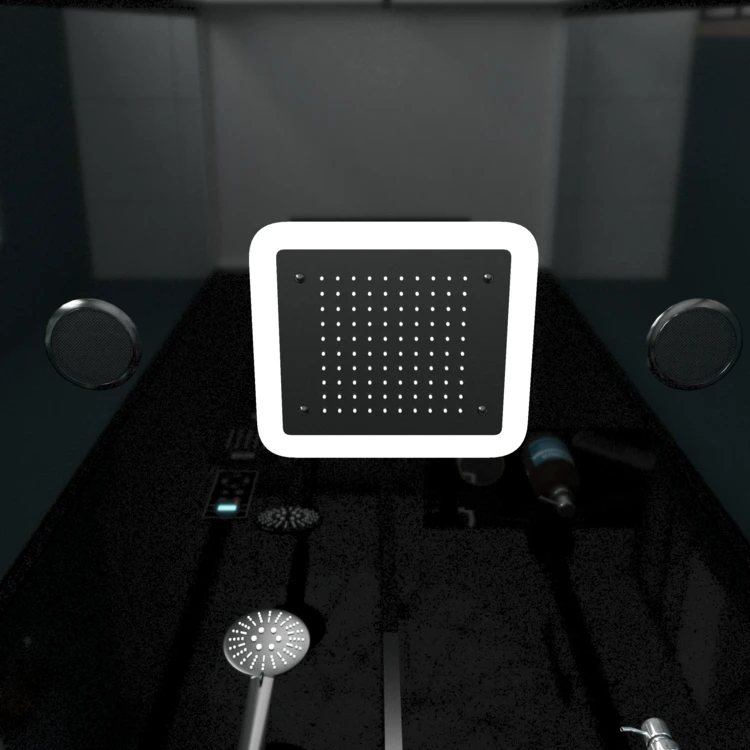 Cabine de douche hydromassante porte coulissante et panneau de contrôle tactile