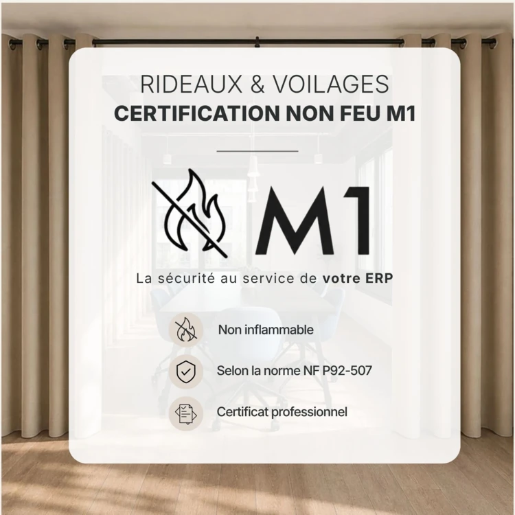 Rideau occultant ignifugé M1 non feu