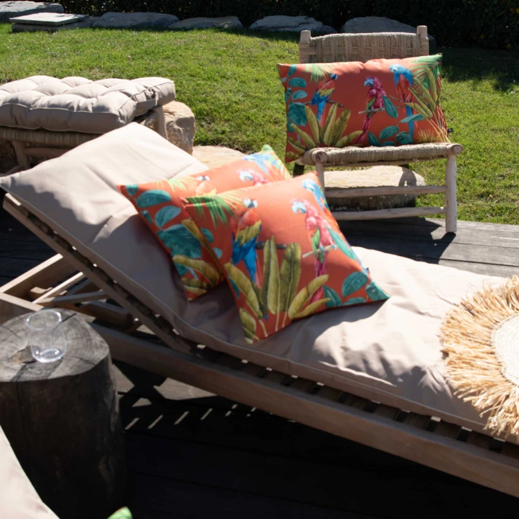 Outdoor-Kissen mit Papageien-Print