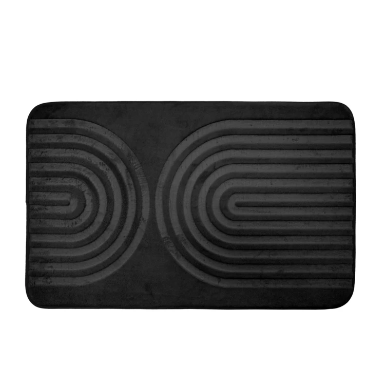 Tapis de bain antidérapant en microfibre à relief graphique