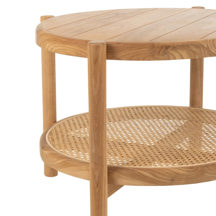 Mesa de centro de madera con doble tablero de teca