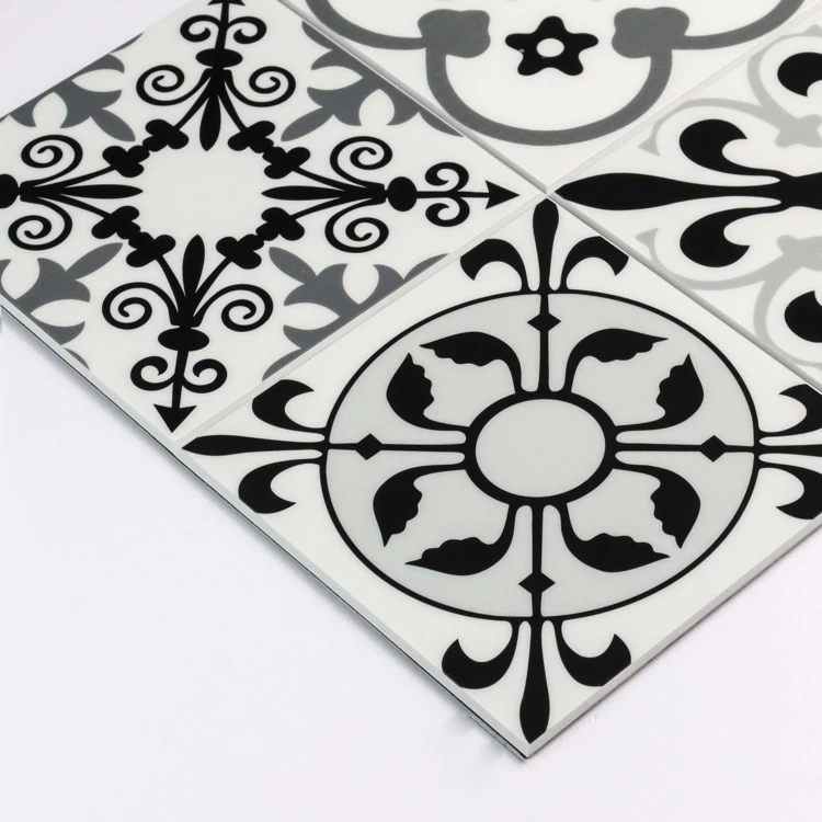 Zelfklevende 3D-wandpanelen met cementtegelmotief, 4 stuks