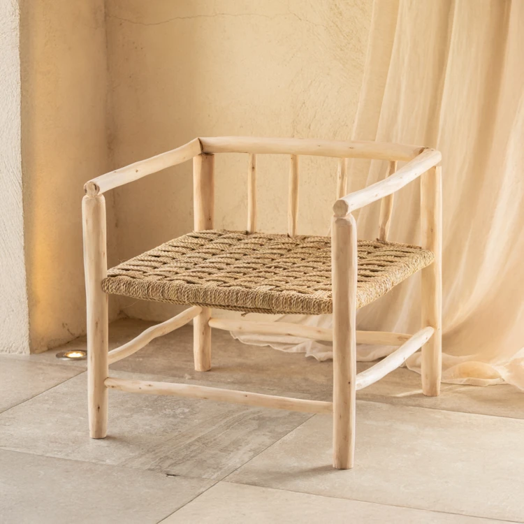 Sillón de madera natural Asilah