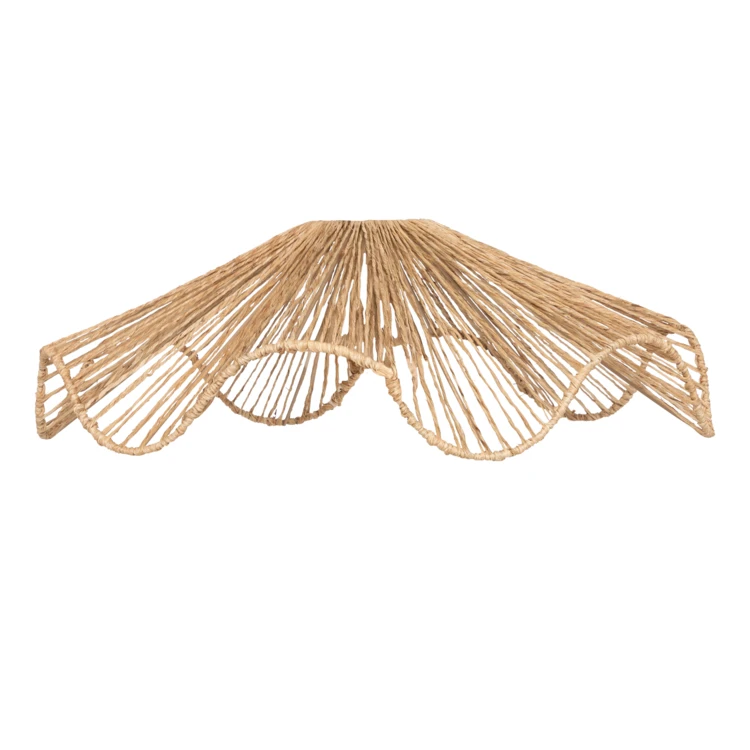 Lampenschirm aus geflochtenem Jute in welliger Form
