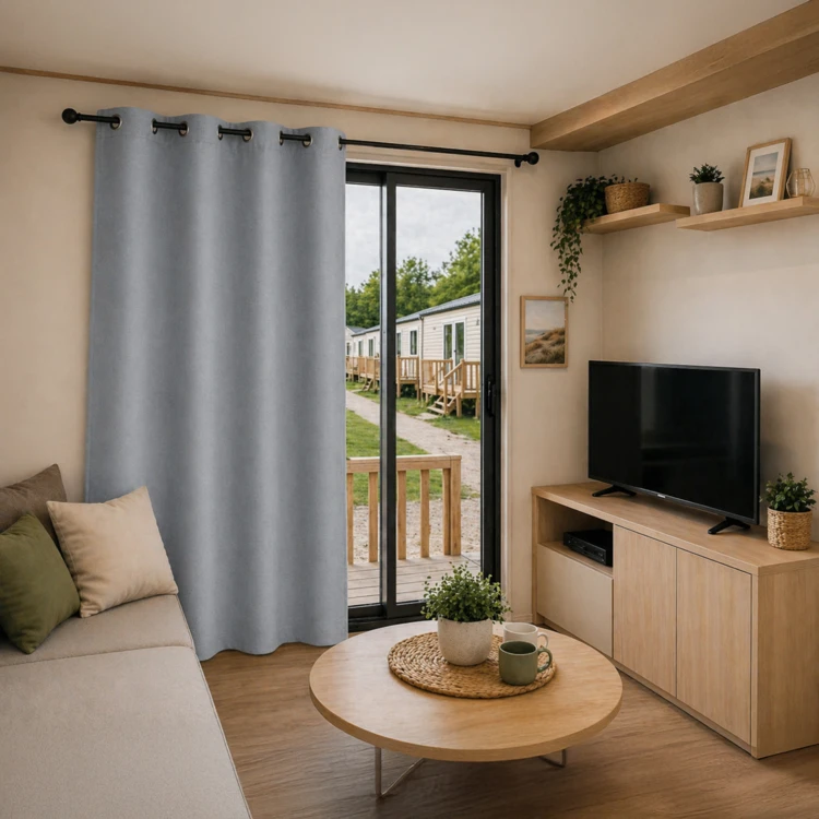 Rideau mobil home 100% occultant fenêtres et baies vitrées