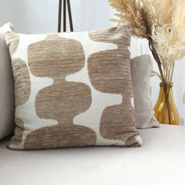 Coussin décoratif déhoussable jacquard motif moderne