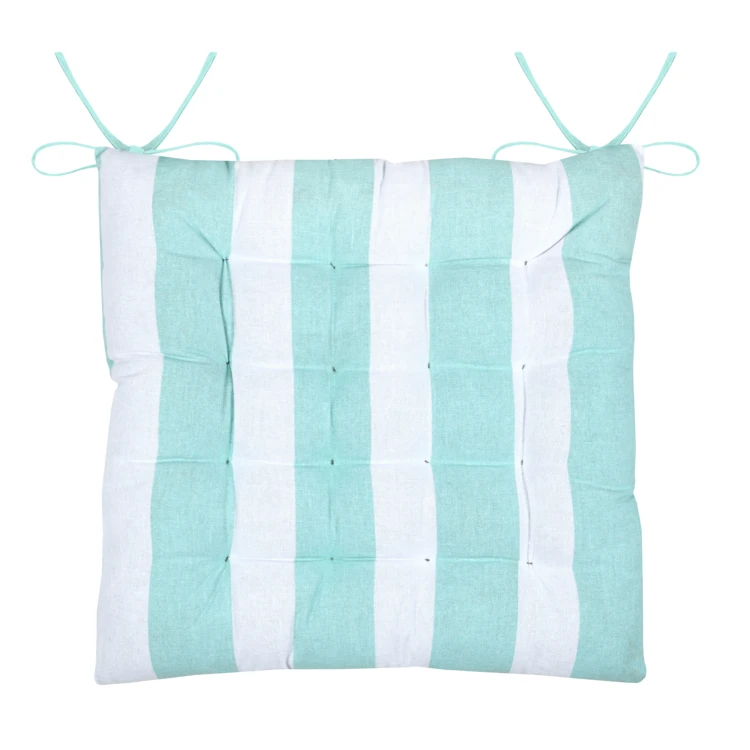 Galette de chaise polycoton matelassée à rayures