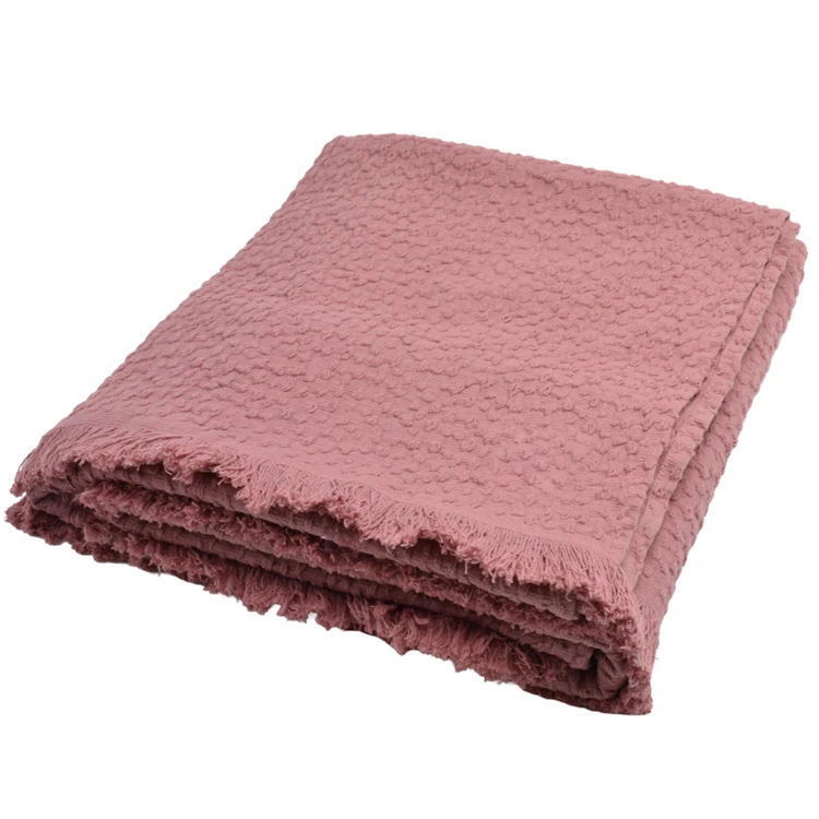 Plaid en coton jacquard à motif goutte d’eau