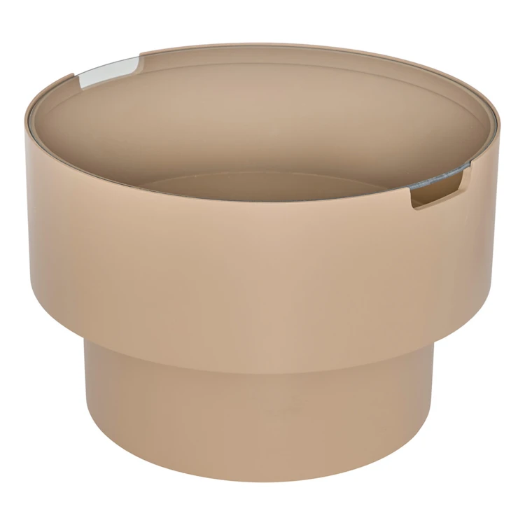Table basse ronde coffre de rangement et plateau en verre
