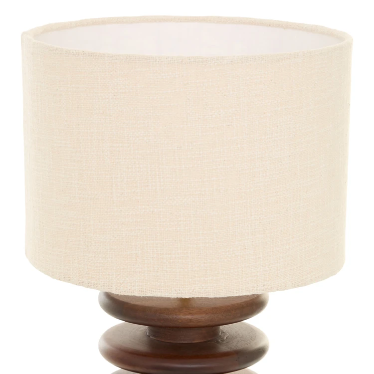 Lampe à poser en bois de manguier avec pied sculptural