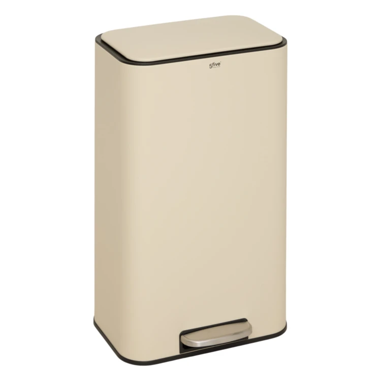 Poubelle à pédale rectangulaire en métal avec filtre anti-odeurs 30 L