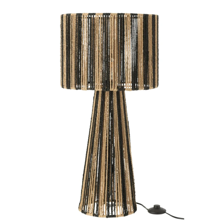 Lampe salon en cordes rayées