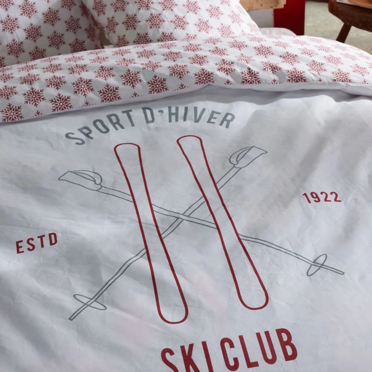 Juego de cama 3 piezas montaña "Sport d'hiver Ski club"
