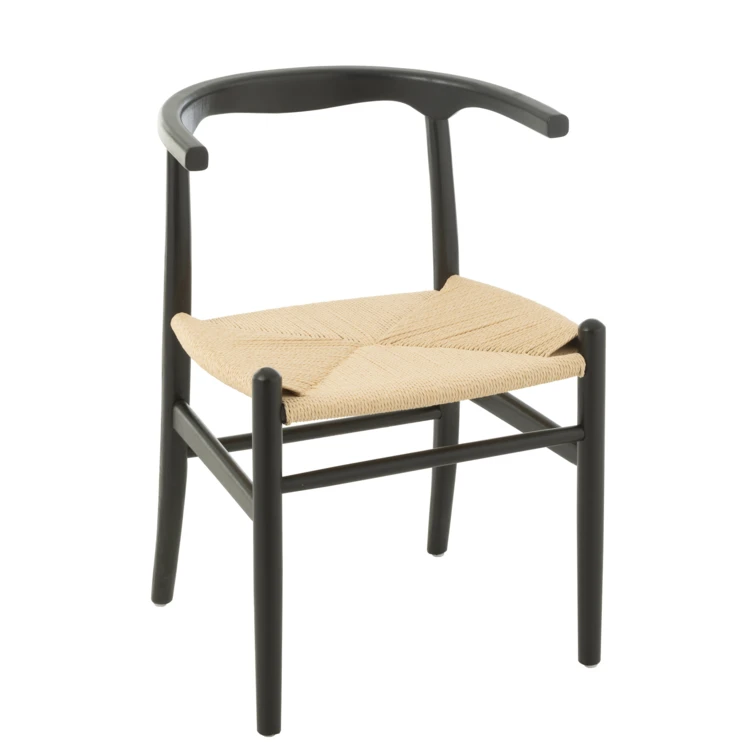 Silla de madera con asiento de cuerda