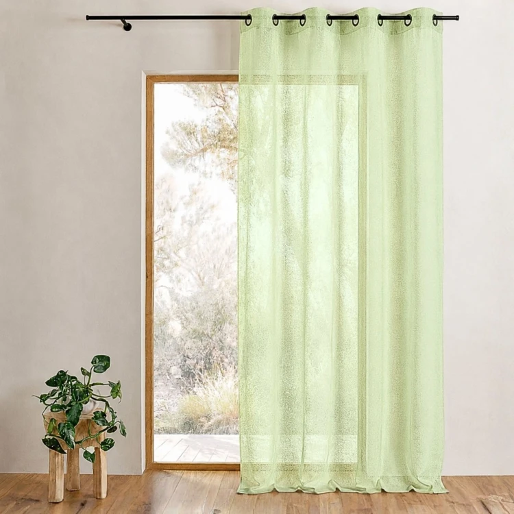 Visillo Organza con trazos dibujados color Guindilla
