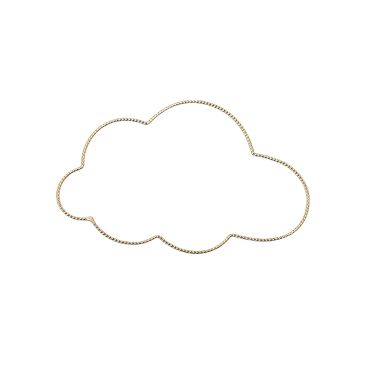 Déco murale nuage fil laiton torsadé